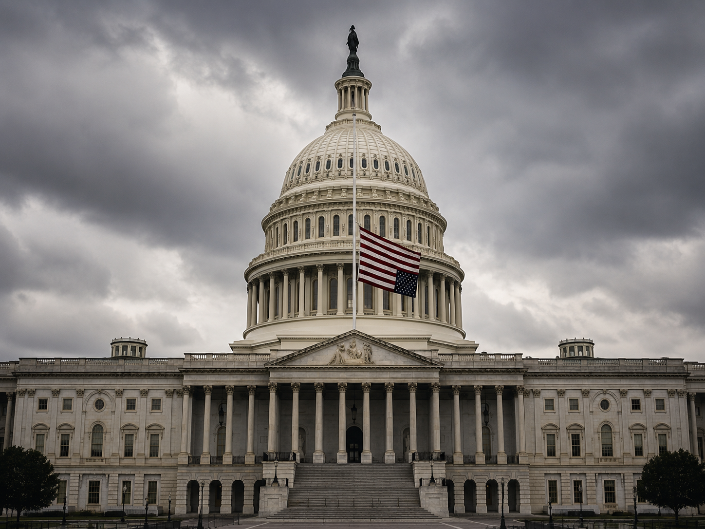 capitol under a stormy sky